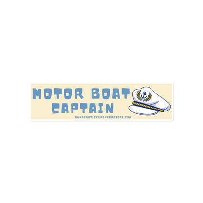 Motor Boat Captain. Viral Bumper Sticker - Bumper Sticker Superstore - Funny Bumper Sticker - LIfestyle Apparel Brands