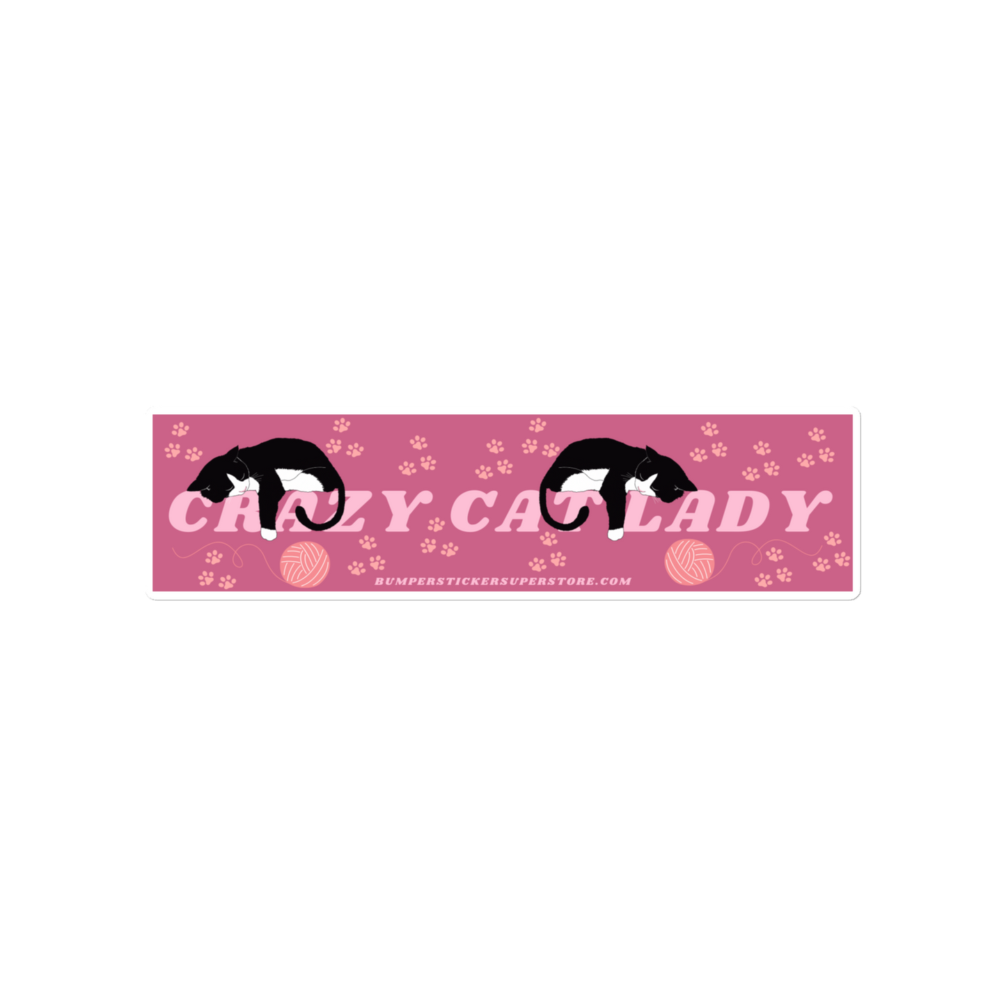 Crazy Cat Lady. Viral Bumper Sticker - Bumper Sticker Superstore - Funny Bumper Sticker - LIfestyle Apparel Brands