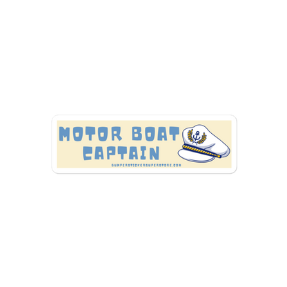 Motor Boat Captain. Viral Bumper Sticker - Bumper Sticker Superstore - Funny Bumper Sticker - LIfestyle Apparel Brands