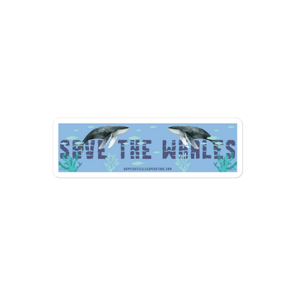 Save the Whales. Viral Bumper Sticker - Bumper Sticker Superstore - Funny Bumper Sticker - LIfestyle Apparel Brands