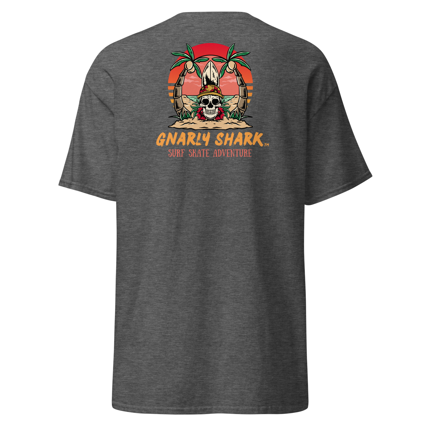 Gnarly Shark T-Shirt - Front / Back - Gildan classic 5000