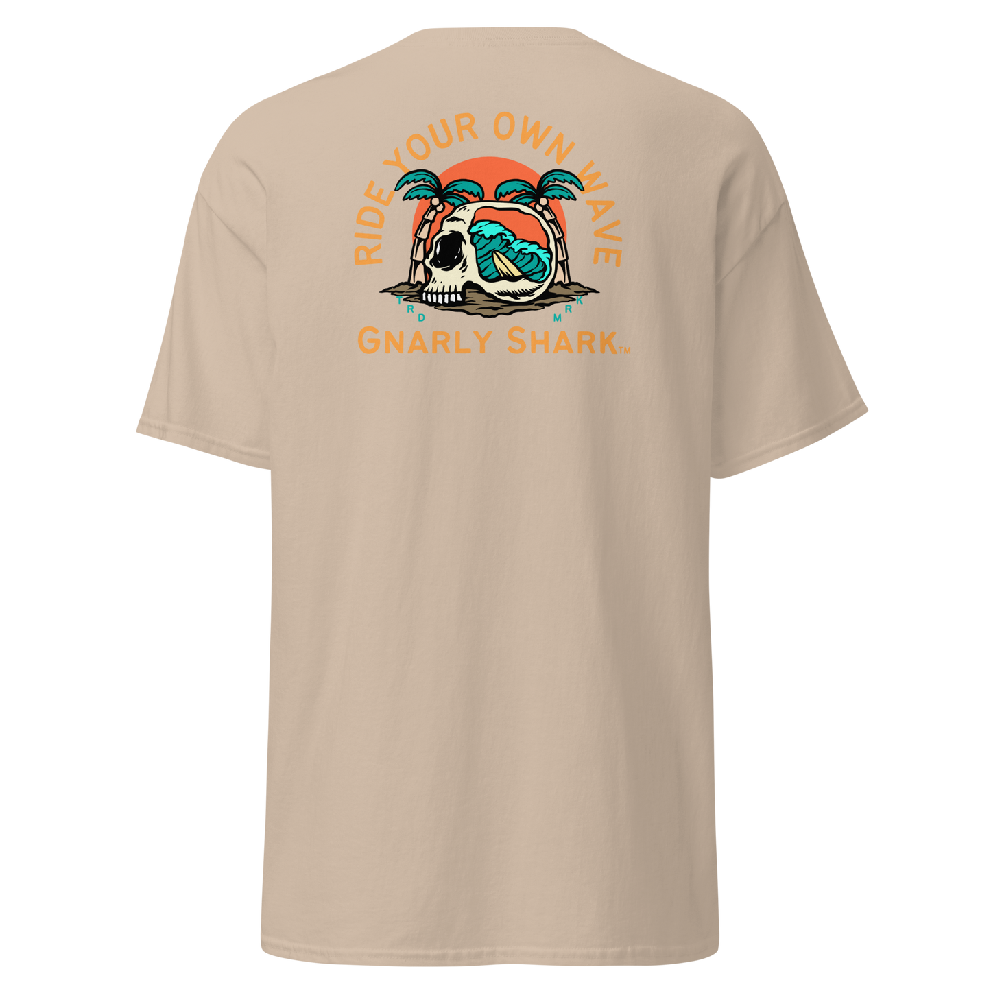 Gnarly Shark T-Shirt - Front / Back - Gildan classic 5000