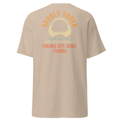 Gnarly Shark Panama City Beach Florida T-Shirt - Front / Back - Gildan classic 5000