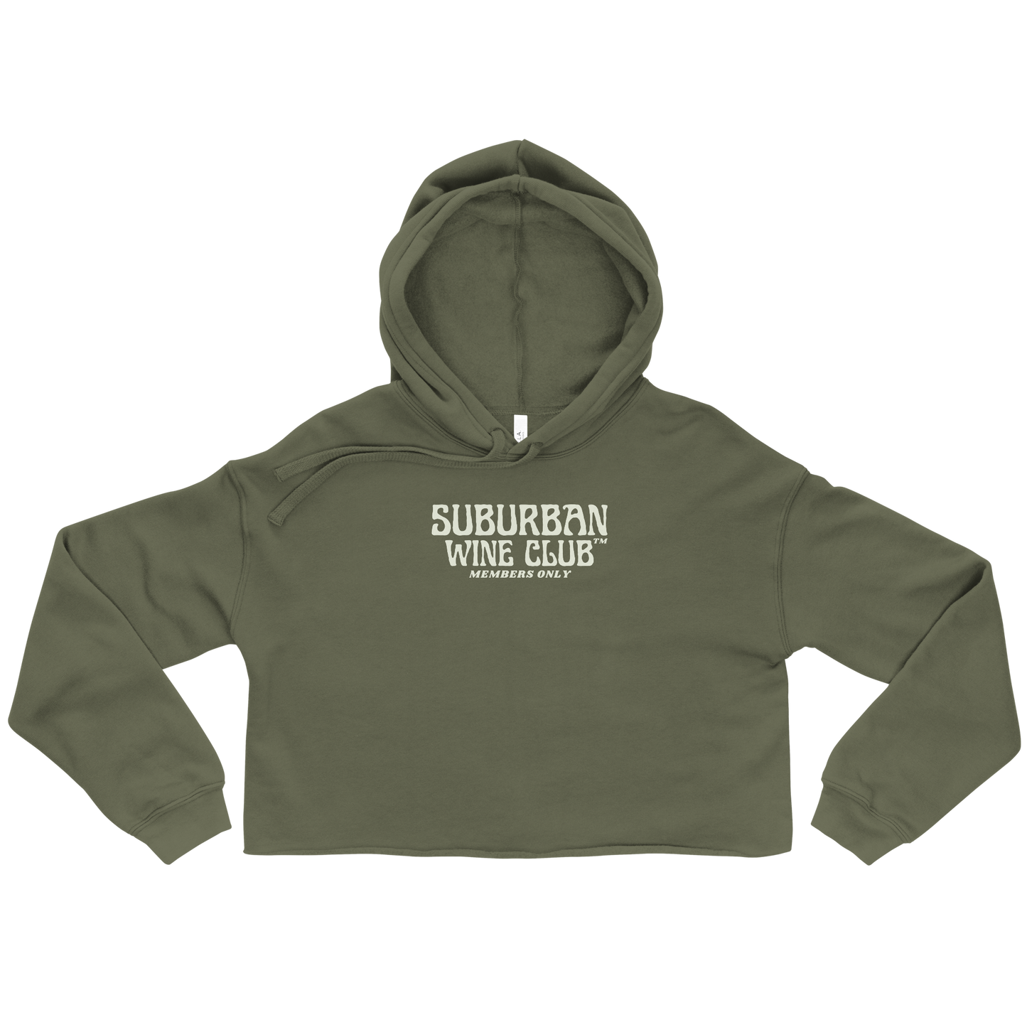 Suburban WIne Club™ Women's Cropped Hoodie | Bella + Canvas 7502 Front