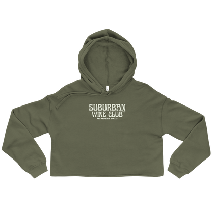 Suburban WIne Club™ Women's Cropped Hoodie | Bella + Canvas 7502 Front